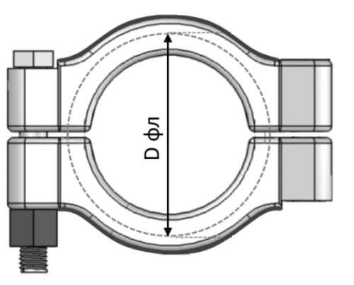 Хомут (обойма) кламп усиленный SMS DN-8" 217,5 мм AISI304 от компании ООО "ЭПМ-Инжиниринг"