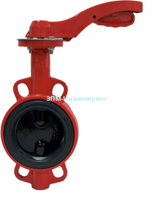 Затвор дисковый чугунный межфланцевый Rushwork 210-040-16 Ру16 Ду40 (PN16 DN40), Рукоятка, чугун GJS-400-15 (GGG40), Нитрил