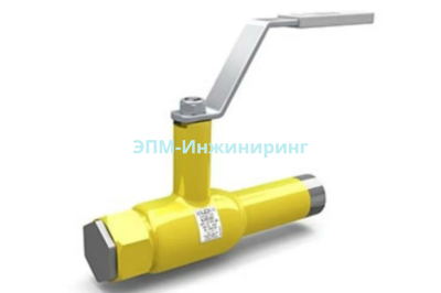 Шаровой стальной кран для газа резьба/сварка спускной, с рукояткой, КШ.Ц.С.040.040.Н/П.02, Строительная длина 202,5, DN 40, PN 40