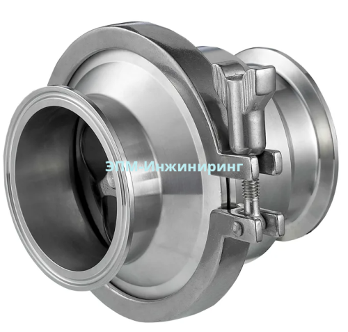 Клапан обратный кламп нержавеющий DIN DN-25 AISI 316 кламп фаленц 50,5 от компании ООО "ЭПМ-Инжиниринг"