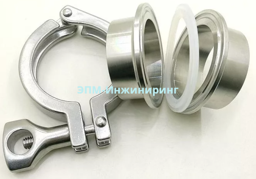Штуцер кламп соединения приварной ISO DN-65 76,1 мм 2,0 мм 91 мм 21,5 мм AISI316, из нержавеющей стали от компании ООО "ЭПМ-Инжиниринг"