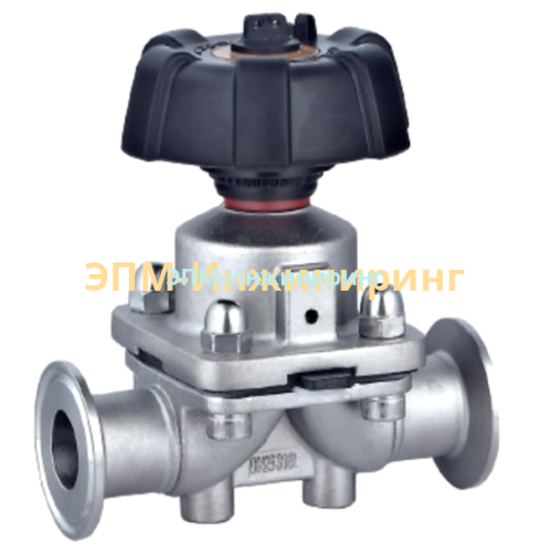 Мембранный клапан из нержавеющей стали под кламп SMS DN-1 1/4″ 29,0 (28,7) мм 50,5 мм AISI316 от компании ООО "ЭПМ-Инжиниринг"