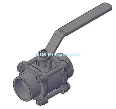 Шаровой стальной кран с/с полнопроходной, с рукояткой, BV17, DN 40, Строительная длина 119,4, PN 63, Kvs, м3/ч 170, без Iso-фланца